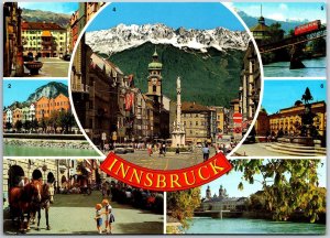 Schones Innsbruck Torol Austria Das Goldene Dachl Motiv Am Inn Fiaker Postcard