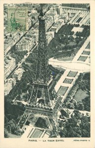 Postcard France Paris La Tour Eiffel #6 Birdseye View 23-8478