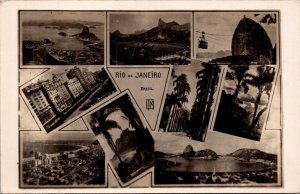 Real Photo Postcard Multiple Views of Rio de Janeiro, Brazil