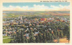 RAPID CITY, South Dakota SD   CITY BIRD'S EYE VIEW  ca1940's Vintage Postcard