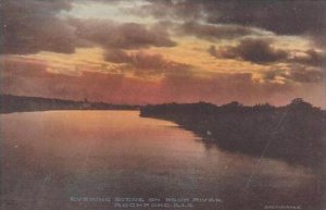 Illinois Rockford Evening Scene On Rock River Albertype