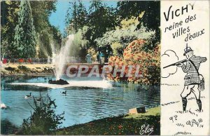 Postcard Moderne Vichy (combine) the lake and the swans Hunting Hunter