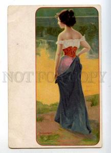 215326 ART NOUVEAU Belle Nymph Water by WENNERBERG Vintage PC