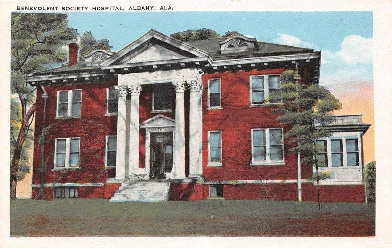 C11/ Albany Alabama AL Postcard c1910 Benevolent Society Hospital Building