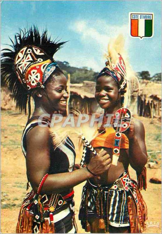 Modern Postcard Republic of Cote d'Ivoire Small Dancers Gu?r?s