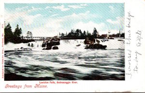 Maine Greetings Lewiston Falls Androscoggin River