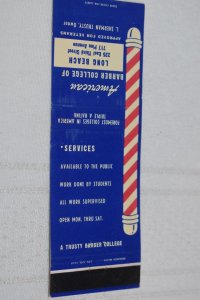 American Barber College of Long Beach CA 20 Strike Matchbook Cover