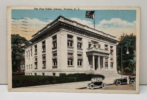 Trenton New Jersey The Free Public Library 1921 Postcard B8