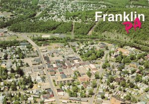 Franklin PA Aerial View Photochrome Postcard by Bron Miller 6x4