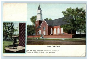 c1900s Bruton Parish Church, Williamsburg, Virginia VA PMC Posted Postcard