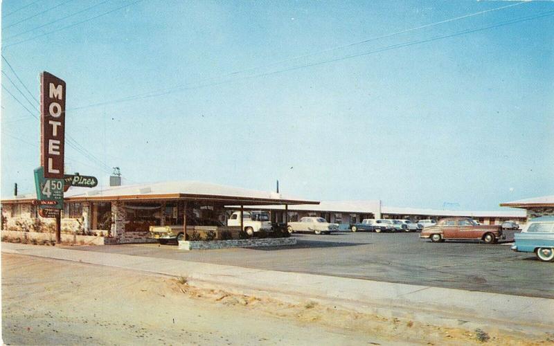 Fresno California Pines Motel Yosemite Highway Vintage Postcard (J19688)