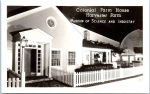 1970s Colonial Farm House Museum of Science & Industry Chicago IL RPPC Postcard