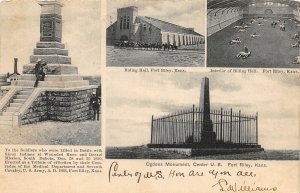 J6/ Fort Riley Kansas Postcard c1910 4View Ogden Monument Riding Hall  231