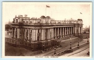 MELBOURNE, Australia ~ PARLIAMENT HOUSE Street Scene ca 1920s  Postcard