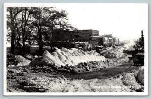 Susanville California~Main Street in Winter~Ford Car Garage~Sale~Cafe~1952 RPPC