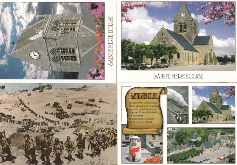 Saint Mere Eglise D-Day Monument Military 4x French Postcard s