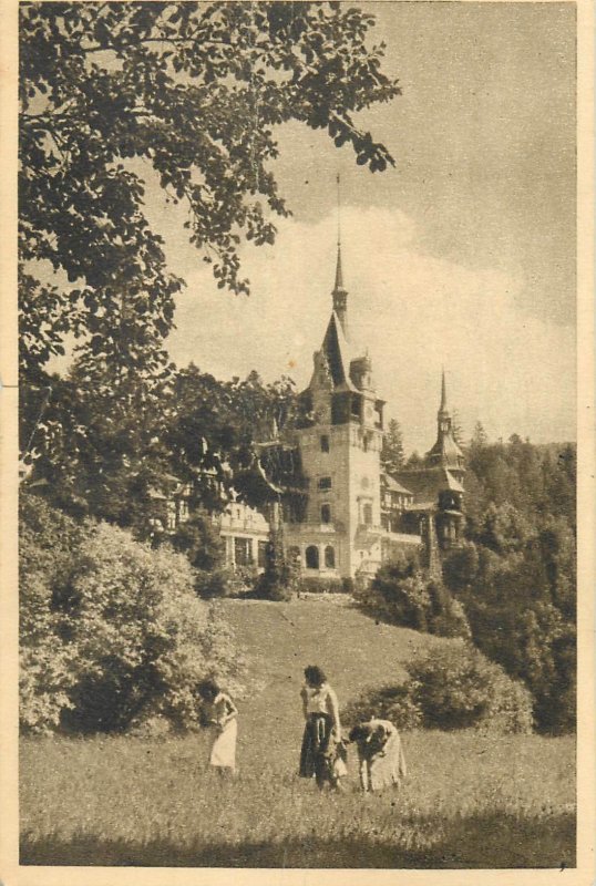 Postcard Romania RPR Sinaia castle view