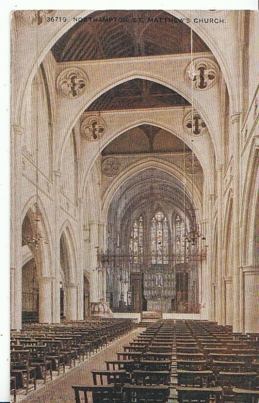 Northamptonshire Postcard - St Matthew's Church, Northampton  ZZ171