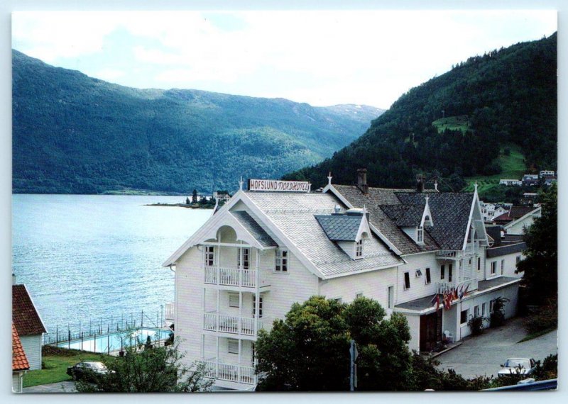 SOGNDAL, Sognefjord Norway ~ HOFSLUND FJORD HOTEL Swimming Pool 4x6 Postcard