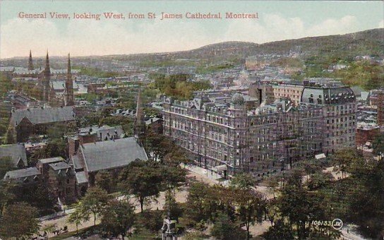 Canada Montreal General View Looking West from St James Cathedral