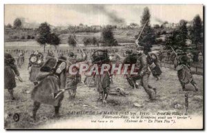 Old Postcard Militaria the Marne Battle Taking the village of Villers aux Ven...