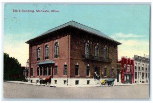 1915 Elk's Building Exterior View Mankato Minnesota MN Vintage Antique Postcard