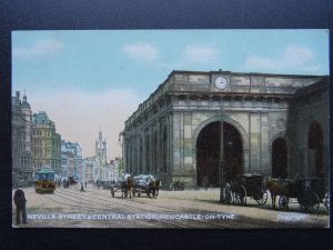 Tyne & Wear NEWCASTLE ON TYNE Neville Street & Central Station c1908 Postcard