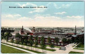 DETROIT, Michigan MI  Birdseye BURROUGHS ADDING MACHINE Company c1910s Postcard