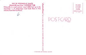 Haiti Old Vintage Antique Post Card Vue De Petionville Lacroix Hill Unused