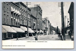 J92/ Bridgeport Ohio Postcard c1910 Lincoln Avenue Stores Child 359