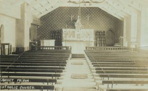 Australia Port Arthur Catholic Convict Prison Church interior photo postcard