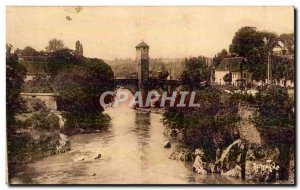 Postcard Old Bridge Orthez the legend