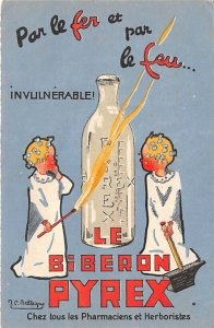 Le Biberon Pyrex Advertising Unused light internal crease, minimal corner wear