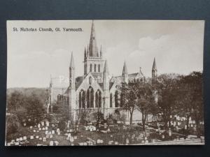 Norfolk: Great Yarmouth St. Nicholas Church - Old Postcard by A.Yallop