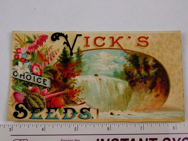 1870s-1880's Vick's Choice Seeds Waterfall Flowers Fruit Image F58