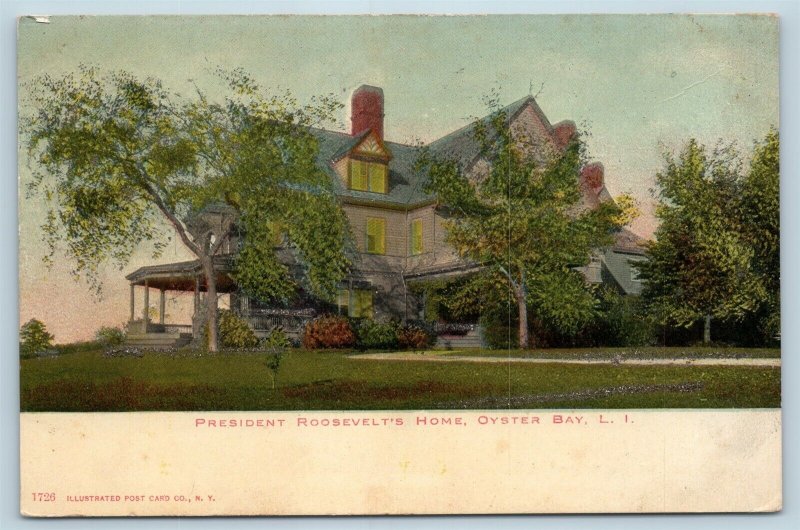 Postcard NY Oyster Bay LI Long Island President Roosevelt's Home 1906 View O03