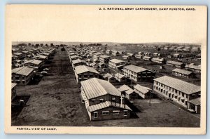 1940 Camp Funston Kansas KS Postcard US National Army Cantonment Partial View