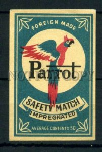 500387 PARROT Foreign made Vintage match label