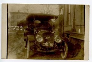 Cortland NY 1914 Maxwell NY Dealer Plate M7195 RPPC Real Photo Postcard