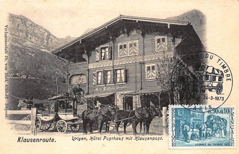 SUISSE : klausenroute, urigen hotel posthaus mit klausenpost - etat