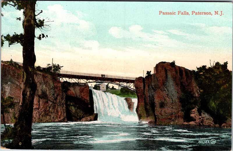 Postcard BRIDGE SCENE Paterson New Jersey NJ AO0218