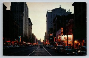 Riverside Avenue Street View Spokane Washington Vintage Unposted Postcard