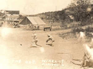 RPPC WWI Baseball Marine Navy USS Petrel Gunboat Real Photo Postcard
