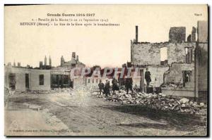 Old Postcard Militaria Great War Battle of the Marne Revigny The Bahnhofstras...