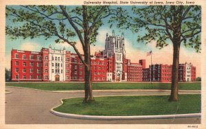 Vintage Postcard 1941 University Hospital State University Iowa City Iowa ICNA