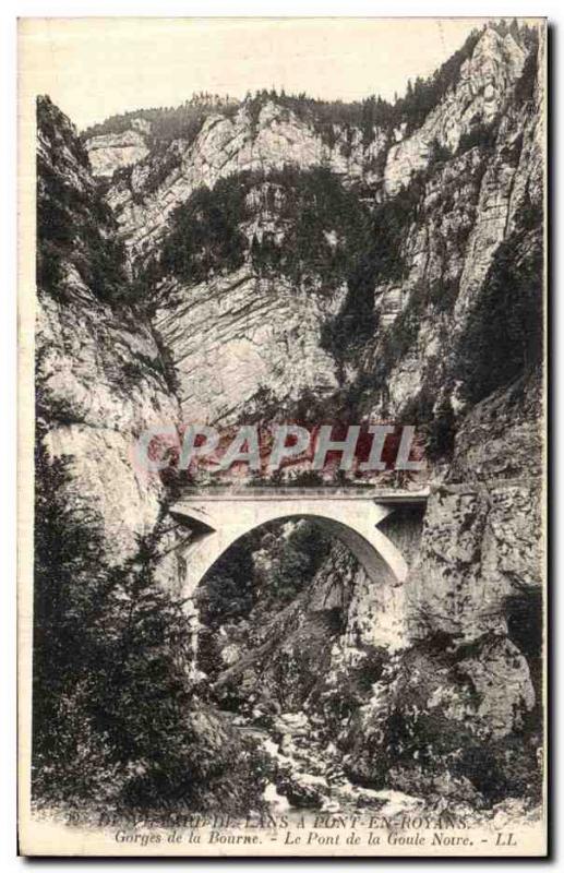 Old Postcard Dauphine Pont En Royans Gorges of the Bourne Bridge Black Ghoul