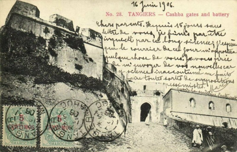 CPA AK MAROC TANGIERs - Cashba gates and battery (93305)