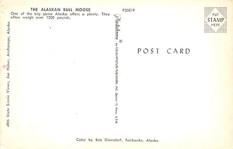 Alaskan Bull Moose Alaska Moose Unused 