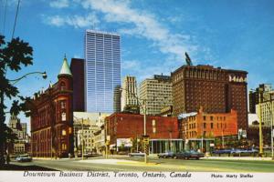 Downtown Business District Toronto ON Ontario Cars Vintage Unused Postcard D20