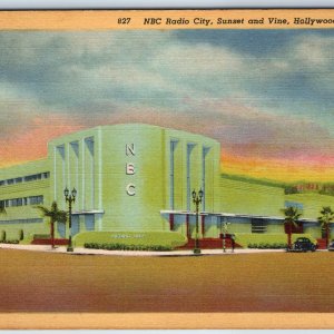 1938 Hollywood, Cali. NBC Radio City Art Deco Mid Mod Aesthetic Teich PC CA A204